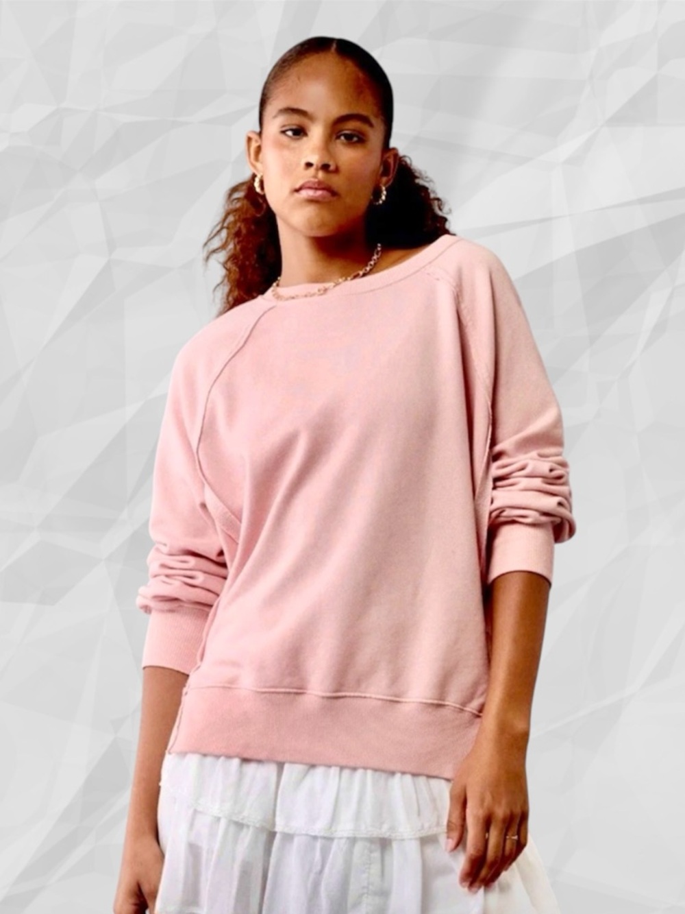 American Eagle Women's Pink Big Hug Crew Neck Oversized Sweatshirt Size XL NWOT
